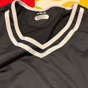 Fila Black Top with White V-Neck Trim